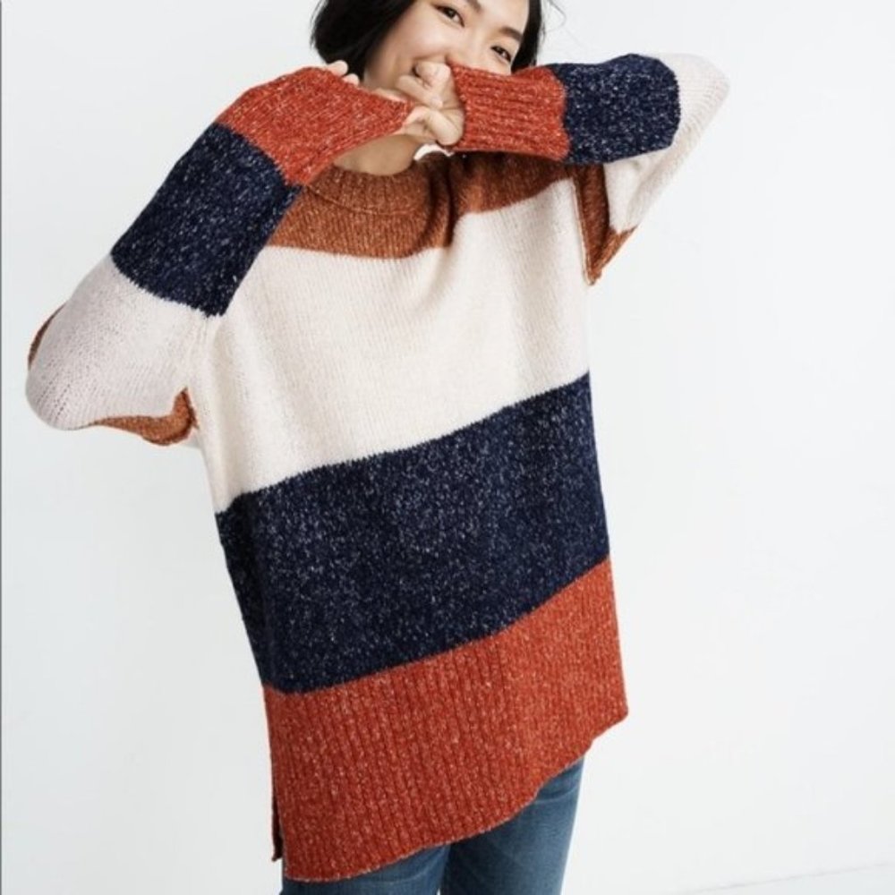 Madewell Striped Baxter Sweater Tunic Size Small